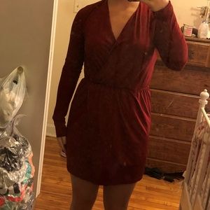 Tobi M Wrap Dress Maroon